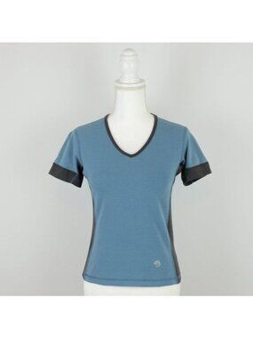 Mountain Hardwear Women's Small Blue Gray Basic Casual & Performance Knit Tee